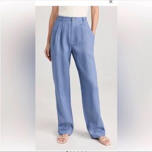 Reformation Light Blue Wide-Leg Trousers